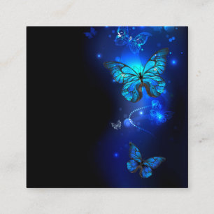 Carte De Visite Carré Morpho Butterfly in the Dark Background