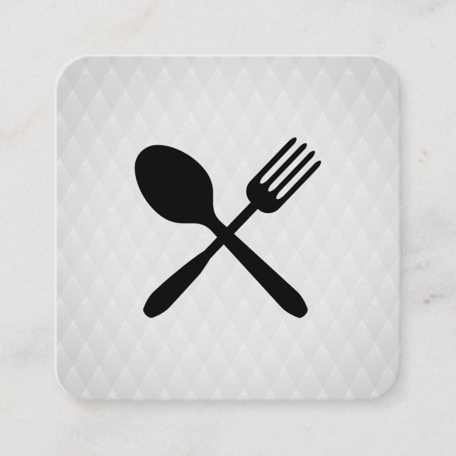 Carte De Visite Carré Motif de diamants chic en argent (Devant)