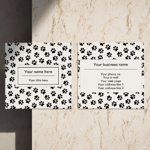 Carte De Visite Carré Motif De Pâtes, Paniers De Chien, Paniers De Chat,