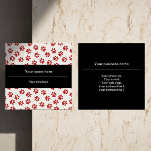 Carte De Visite Carré Motif De Pâtes, Patrouilles De Chien, Paws De Chat