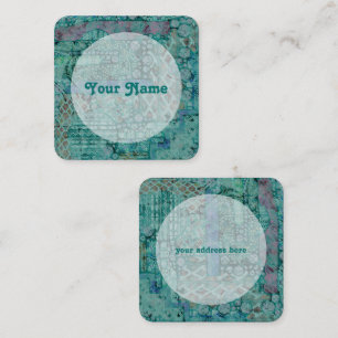 Carte De Visite Carré Motif Ethno Abstrait - Folklore Art 2