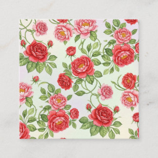 Carte De Visite Carré Motif floral très détaillé, dynamique r