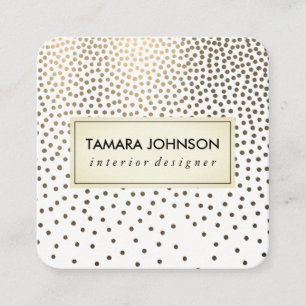 Carte De Visite Carré Motif Luxe Gold Speckled