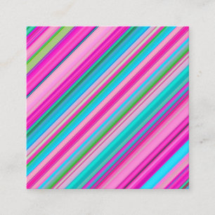 Carte De Visite Carré Motif rayures couleurs arc-en-ciel vives-21056