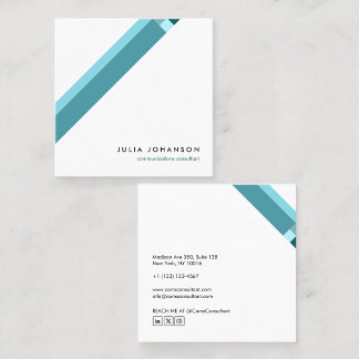 Carte De Visite Carré motivo geométrico minimalista moderno azul