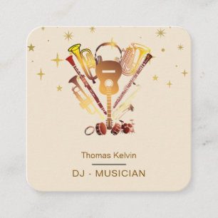 Carte De Visite Carré Music Instruments Event Organizer DJs Player