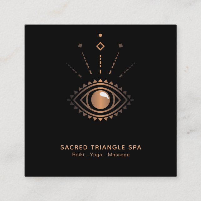 Carte De Visite Carré *~* Mystic Eye Shaman Sacred Geometry Alchimie (Devant)