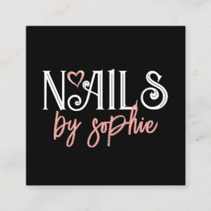 Carte De Visite Carré Nail Tech noir