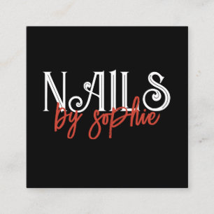 Carte De Visite Carré Nail Tech noir