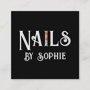 Carte De Visite Carré Nail Tech noir