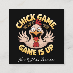 Carte De Visite Carré Ne regardez pas le jeu de poule le plus drôle