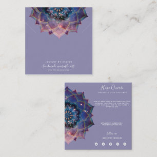 Carte De Visite Carré Nebula Bloom   Mandala