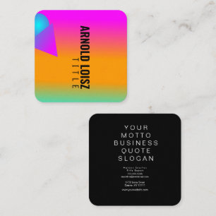 Carte De Visite Carré Neon Geometrical Shapes DJ Club Musicien