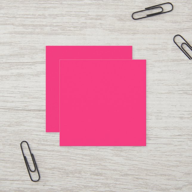 Carte de visite Carré Neon Pink (Devant/Arrière en situation)