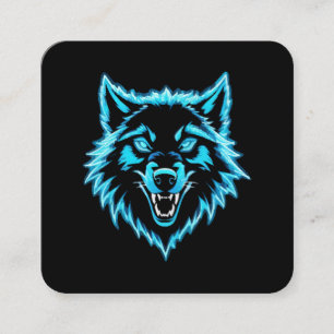 Carte De Visite Carré Neon Wolf