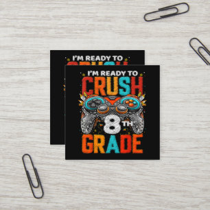 Carte De Visite Carré Niveau 8ème débloqué Jeu de rentrée scolaire 