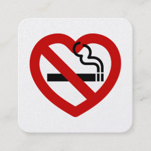 Carte De Visite Carré No Love For Smoking Sign