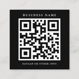 Carte de visite Carré noir simple QR Code
