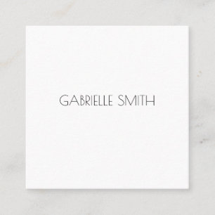 Carte De Visite Carré NOM Moderne Minimaliste Info Noir Blanc