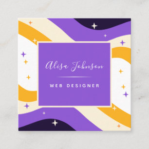Carte De Visite Carré Non - Binary Flag Pride LGBTQ Sparkle Web Designer
