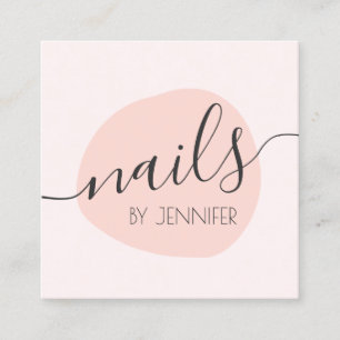 Carte De Visite Carré Nongles roses bleus minimes