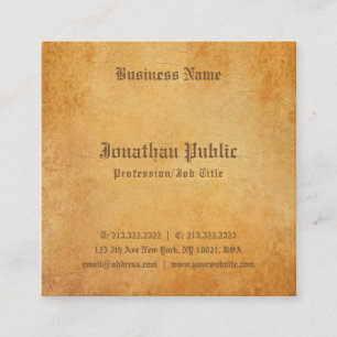 Carte De Visite Carré Nostalgique vieux papier look professionnel élégan