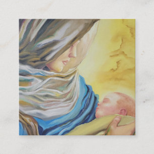 Carte De Visite Carré Notre Dame du Silence tenant le bébé Jésus