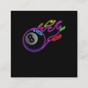 Carte De Visite Carré Nuit colorée Lumière Huit Billards Billards Billar
