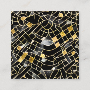 Carte De Visite Carré Obsidien noir poli très rendu et Garnet G