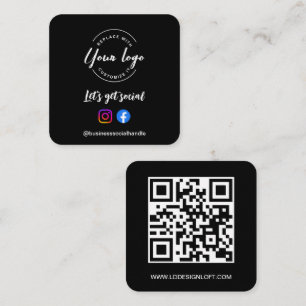 Carte De Visite Carré Obtenons des médias sociaux QR code site Web Perso