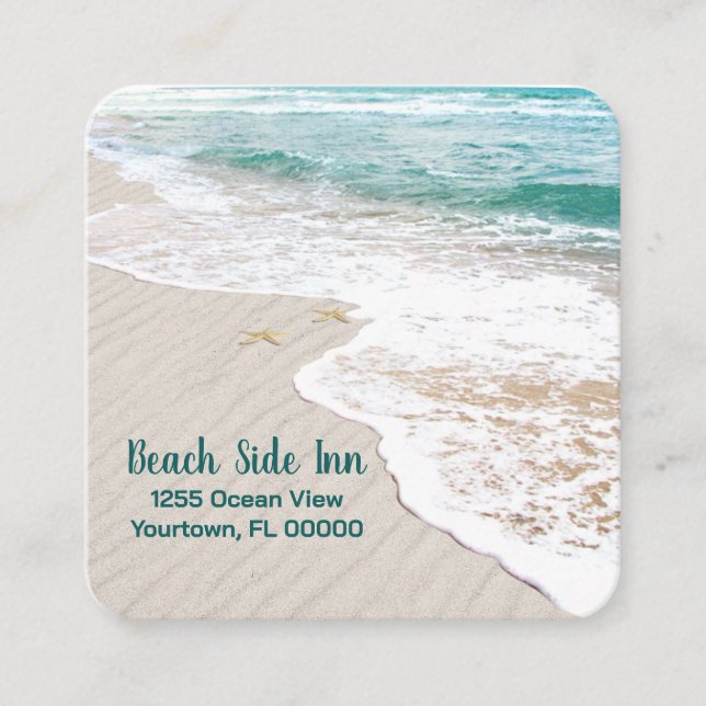 Carte De Visite Carré Ocean Sandy Beach (Devant)