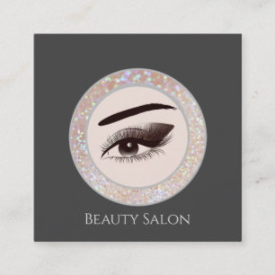 Carte De Visite Carré Oeil de maquillage circulaire brillant de luxe