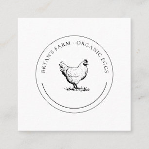 Carte De Visite Carré Oeufs bio Poulet