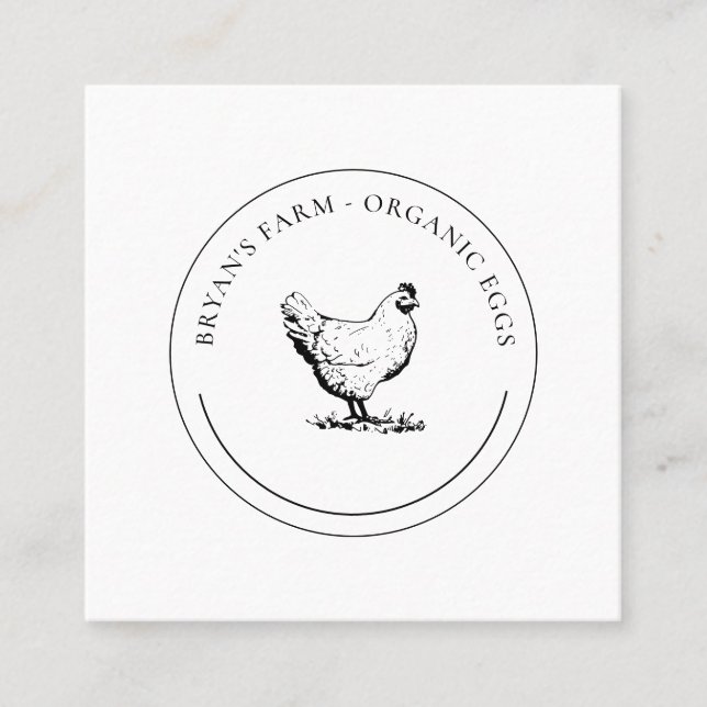 Carte De Visite Carré Oeufs bio Poulet (Devant)