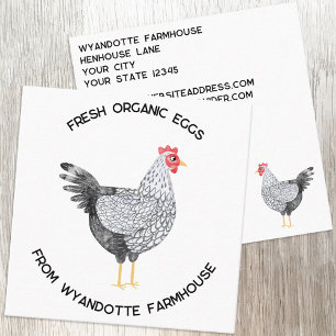 Carte De Visite Carré Oeufs de la ferme de poulet Wyandotte