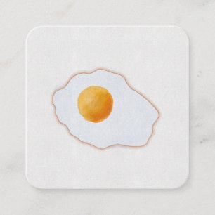 Carte De Visite Carré Œuvre d'art minimaliste de l'œuf frit à l'aquarell