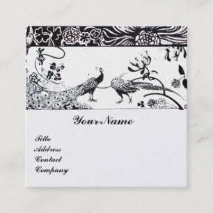 Carte De Visite Carré OISEAUX DE L'AMOUR DE MARIAGE /PAONS MONOGRAMME Pe