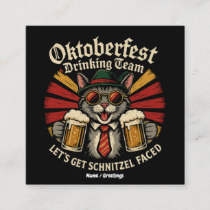 Carte De Visite Carré Oktoberfest Drinking Team Lets Obtenir Schnitzel F