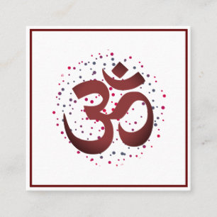 Carte De Visite Carré OM Symbole Yoga Méditation Instructeur
