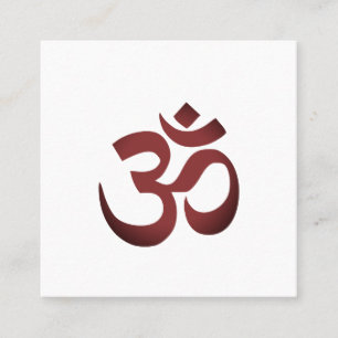 Carte De Visite Carré OM Symbole Yoga Méditation Instructeur