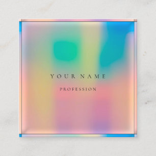 Carte De Visite Carré Ombre encadré Simplement Professionnel Holographiq