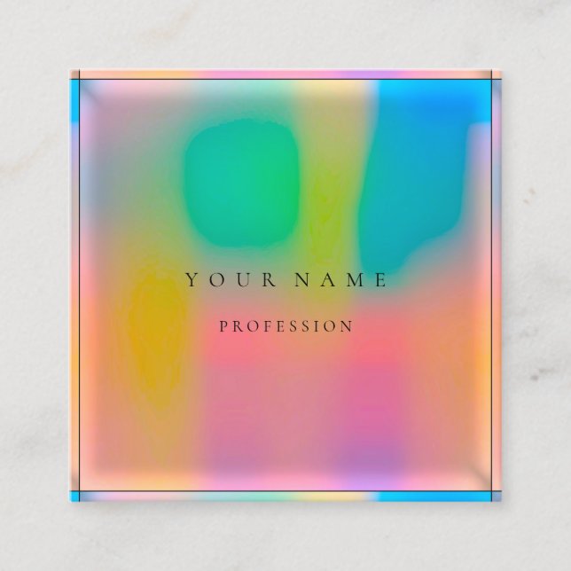 Carte De Visite Carré Ombre encadré Simplement Professionnel Holographiq (Devant)