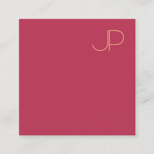 Carte De Visite Carré Or Monogramme moderne Modèle professionnel