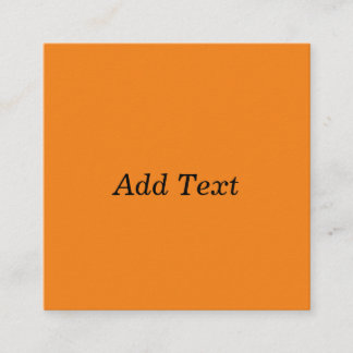 Carte De Visite Carré Orange Créez votre propre ajouter du texte personn