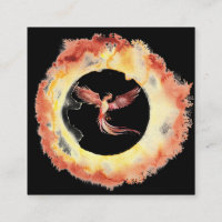 *~* Orange Red Flamme Phoenix Cercle de feu Noir