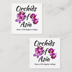 Carte De Visite Carré Orchidées d'Asie