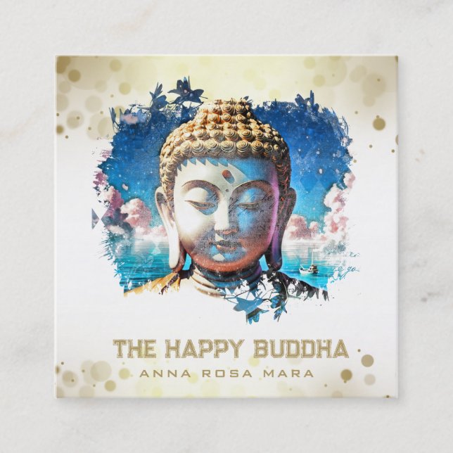 Carte De Visite Carré *~* Original Artsy Bouddha QR AP33 QR Logo (Devant)