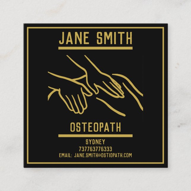 Carte De Visite Carré Osteopath Professional (Devant)