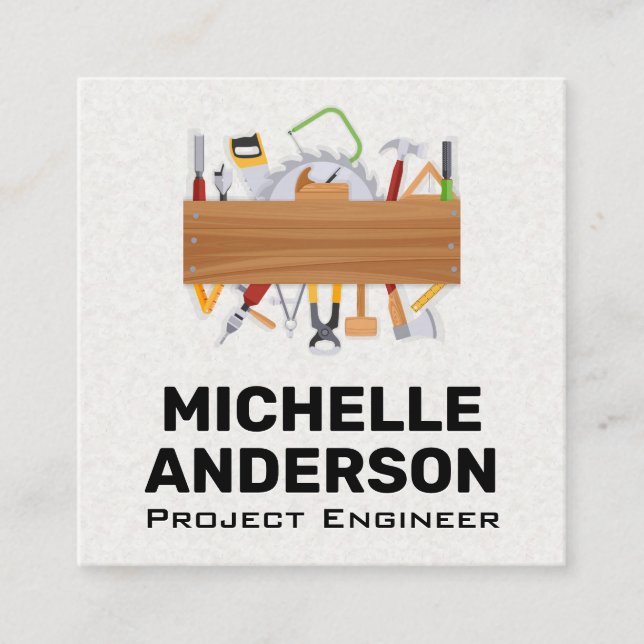 Carte De Visite Carré Outils matériels (Devant)