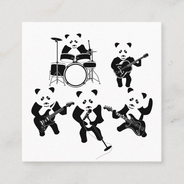 Carte De Visite Carré Panda Rock (Devant)